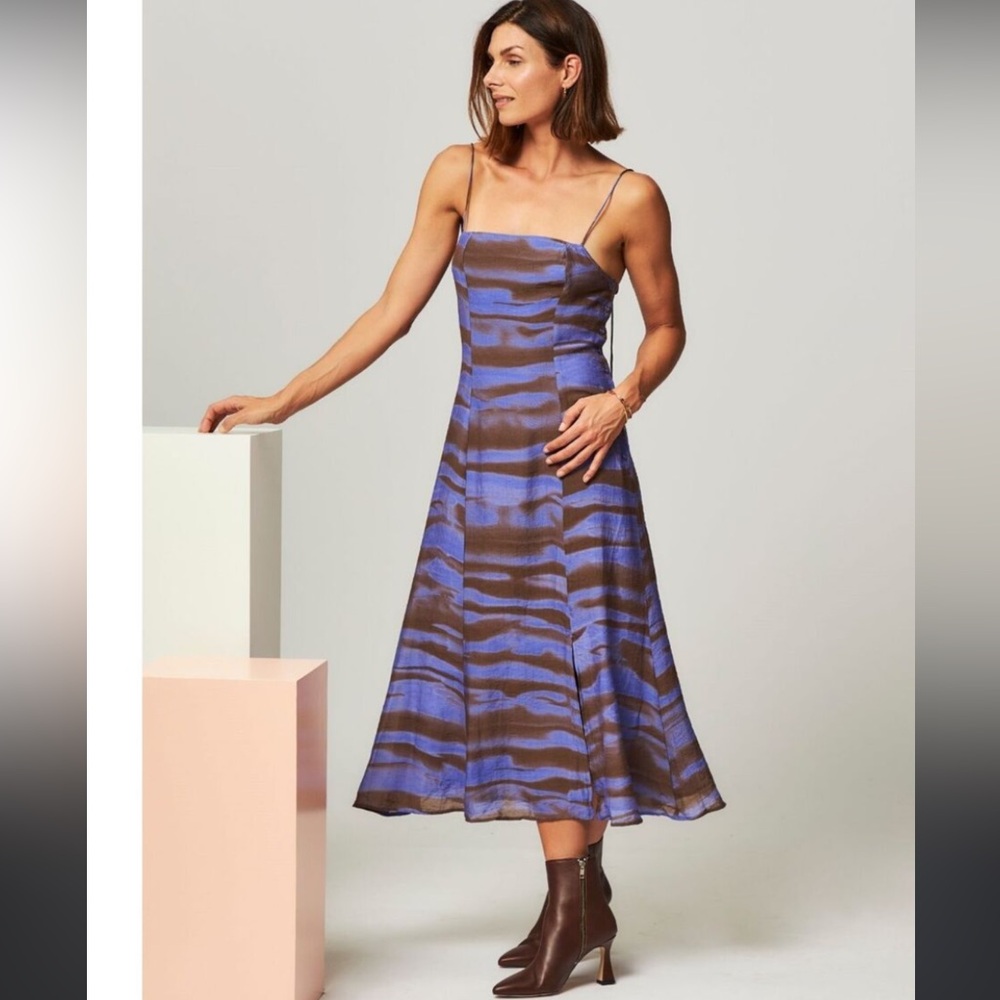 Samsoe Samsoe Annah Dress in Iris Tide SZ L NEW